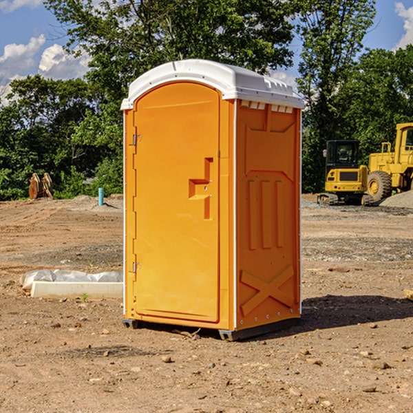 how often are the portable restrooms cleaned and serviced during a rental period in Stockton